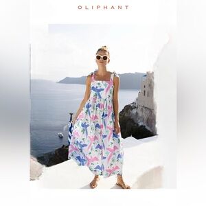 TIE STRAP POCKET MIDI- MACAW BLUE OLIPHANT dress